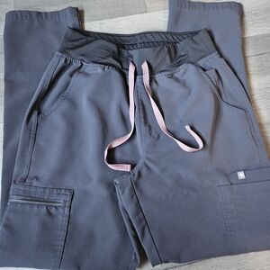 Figs High Waisted  Scrub Pants charcoal